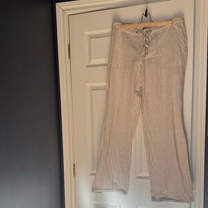 GAP Beige Wide Leg Drawstring Linen Pants